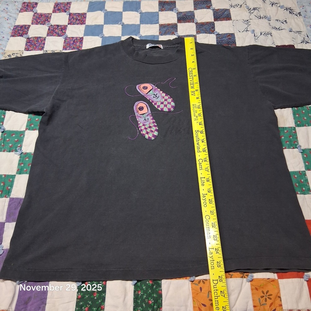 Vintage Colleglate Pacific Running Shoe T Shirt‎ RUN AWAY Single Stitch Size XL - Picture 5 of 8